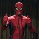 Spider-Man gives two thumbs up in a scene from Spider-Man: Far From Home.